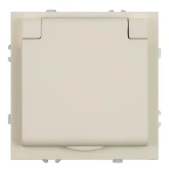 Розетка 1-местная с крышкой с защ. штор, , с/з, 250В, 16А, серия Эмили, RST16-5112-08, кашеми STEKKE
