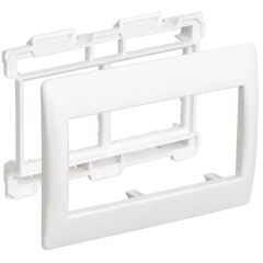 Рамка и суппорт на 4 модуля 75мм "ПРАЙМЕР" белый IEK CKK-40D-RSU4-075-K01