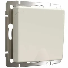Розетка с заземлением и шторками c крышкой IP44 (айвори матовый) W1171262 Werkel a059276