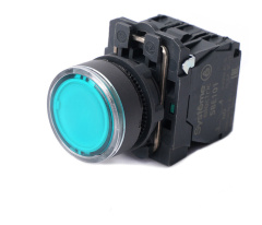 Кнопка SB5 с подсветкой в сборе модульная 22мм зеленая пластик 24ВDC 1НО+1НЗ SB5AW3 Systeme Electric
