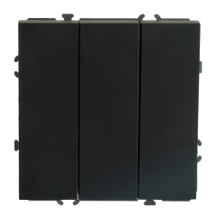 Выключатель СП 3-м механизм (черный уголь) soft touch Эмили RSW10-5108-05 STEKKER 49844