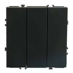 Выключатель СП 3-м механизм (черный уголь) soft touch Эмили RSW10-5108-05 STEKKER 49844