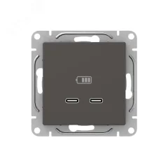 Механизм розетки USB-C - 2шт мокко Эпика EKF UP1-SOM-2USBC
