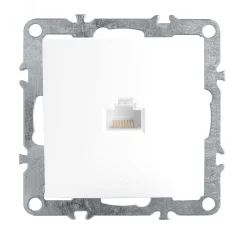 Розетка компьютерная одноместная (механизм) RJ-45, серия Эрна, белый, STEKKER PST00-9107-01 39314