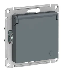 ATLASDESIGN РОЗЕТКА с заземл. со шторками с крышк, 16А, IP20, механизм, ГРИФЕЛЬ ATN Systeme Electric