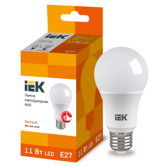 Лампа LED A60 груша 11Вт 230В 3000К E27 IEK LLE-A60-11-230-30-E27