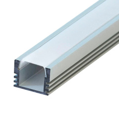 Профиль алюминиевый "накладной" , серебро, 2000*16*12мм CAB261 с матовым экраном Feron 10266