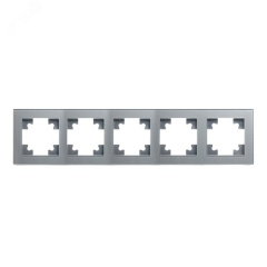 Рамка 5-местная, стекло, серия Катрин, GFR00-7005-03, серебро STEKKER 39639