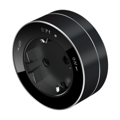 Розетка 2К+З круглая 16А/250В MultiTrack Антрацит Systeme Electric MTK13001B