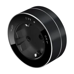 Розетка 2К+З круглая 16А/250В MultiTrack Антрацит Systeme Electric MTK13001B