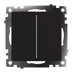 Переключатель 2-клавишный (механизм), 250В, 10А, серия Катрин, черный, GLS10-7107-05 STEKKER 49167