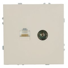Розетка TV + компьютерная RJ-45 (механизм), , серия Эмили, RST00-5106-08, кашемир, soft touch STEKKE