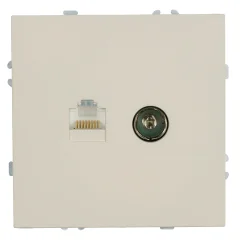 Розетка TV + компьютерная RJ-45 (механизм), , серия Эмили, RST00-5106-08, кашемир, soft touch STEKKE