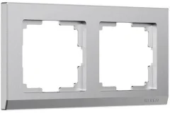 Рамка на 2 поста Stark (серебряный матовый) W0021865 Werkel a063454