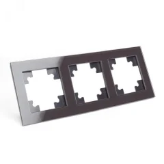 Рамка 3-местная, стекло, серия Катрин, GFR00-7003-04, шоколад STEKKER 39537