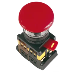 Кнопка AEAL-22 "Грибок"с фиксацией красный d22мм 240В 1з+1р IEK BBG60-AEAL-K04