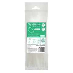 Стяжка кабельная нейлоновая 200х4.8 Белая (100шт) в пакете с замком ЗИП-ЛОК IMT2004 Systeme Electric