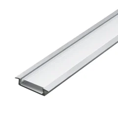 Профиль алюминиевый "встраиваемый широкий", серебро, 2000*31*6мм CAB252 с матовым экрано Feron 10293