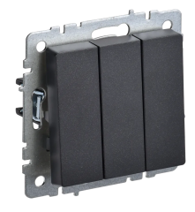 BRITE Выключ. 3-кл. 10А ВС10-3-0-БрЧ черн. IEK BR-V30-0-10-K02