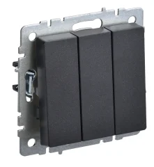 BRITE Выключ. 3-кл. 10А ВС10-3-0-БрЧ черн. IEK BR-V30-0-10-K02