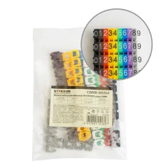 Маркер кабельный наборный "0-9" 4 мм2 CBMR-MKN4 (100 шт/упак - 10 отрез. по 10 шт.) STEKKER 49398