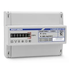 Счетчик электроэнергии ЦЭ6803В 1 230В 5-60А 3ф.4пр. Э Р32 F трехфазный однотарифный 5(60) Энергомера