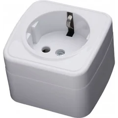 Розетка накладная 1-местная с/з, 250В, 16А, серия Basic, PST16-501-20, белый Feron 39033