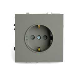 Розетка 1-местная с защитной шторкой с/з (механизм), , 250В, 16А, серия эмили, RST16-5110-10, STEKKE