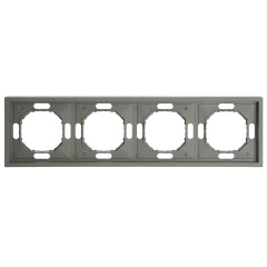 Рамка 4-местная (платиново-серый) soft touch Эмили STEKKER 49965