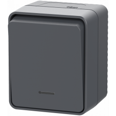 AtlasDesign PROFI IP54 О/У 1-клавишный ВЫКЛЮЧАТЕЛЬ с подсветкой 10 АХ, АНТРАЦИТ ATN Systeme Electric