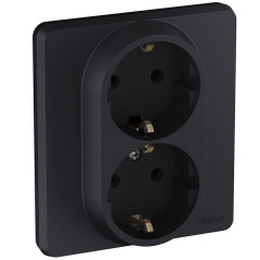 Розетка 2 x 2К+З - немецкий стандарт - 16 А - 250 В~ - INSPIRIA - антрацит Legrand 673753