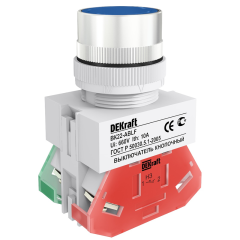 Выкл. кноп. ABLF D22 СИНИЙ 220В ВK-22 DEKraft 25016DEK