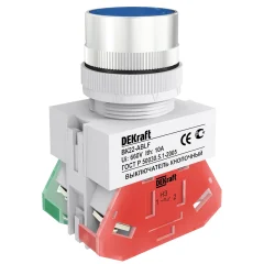 Выкл. кноп. ABLF D22 СИНИЙ 220В ВK-22 DEKraft 25016DEK