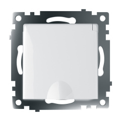 Розетка электрическая 1-местная с/з с крышкой (механизм), серия Катрин, GLS16-7112-01, белый STEKKER