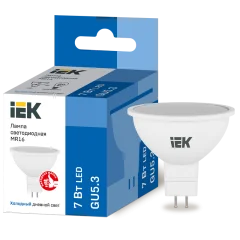 Лампа LED MR16 софит 7Вт 230В 6500К GU5.3 IEK LLE-MR16-7-230-65-GU5
