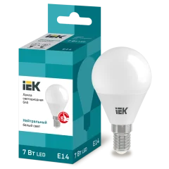 Лампа LED G45 шар 7Вт 230В 4000К E14 IEK LLE-G45-7-230-40-E14