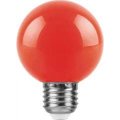 Лампа светодиодная, (3W) 230V E27 красный G60, LB-371 Feron 25905