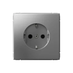 ARTGALLERY РОЗЕТКА с заземлением со шторками, 16А, механизм, СТАЛЬ Systeme Electric GAL000945