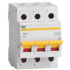 Выключатель нагрузки (мини-рубильник) ВН-32 3Р 100А IEK MNV10-3-100