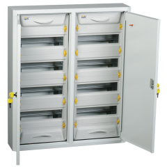 Щит металлический ЩРн-2х48з-0 36 УХЛ3 IP31 на 96 модулей навесной двухдверный серый PRO ИЭК mkm1 IEK