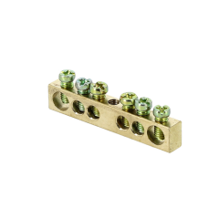 Шина PEN "ноль-земля" (6x9мм) 6 отверстий латунь крепеж по центру PROxima EKF sn0-63-06