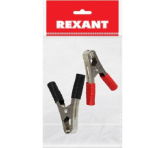 Зажим "крокодил" (черн+красн) 100А 105мм REXANT (6/50/500) Rexant 16-0019-1