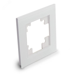 Рамка 1-местная, стекло, серия Катрин, GFR00-7001-01, белый STEKKER 39517