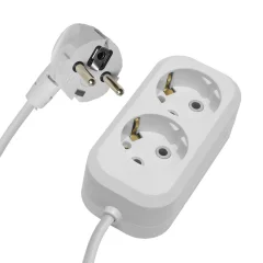 Удлинитель двухместный с/з 3x0,75, 5м, серия Home, HM01-21-05 (У10-001), белый STEKKER 39207