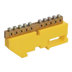 Шина PE "земля" на DIN-изол ШНИ-8х12-4-Д-Ж IEK YNN10-812-4D-K05