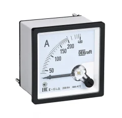 Амперметр аналоговый 1600/5А AC 72х72мм КТ 1,5 трансф. подкл. Dekraft 50218DEK