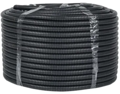 Труба гофр. негорючая безгалогеновая FRHF с протяжкой d25 мм (75 м) черная -Plast EKF FRHF-25