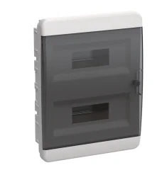 TEKFOR Корпус пластиковый ЩРВ-П-24 IP41 черная прозрачная дверь IEK TF5-KP12-V-24-41-K01-K03
