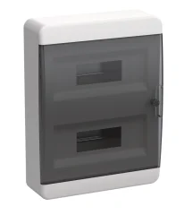 TEKFOR Корпус пластиковый ЩРН-П-24 IP41 черная прозрачная дверь IEK TF5-KP12-N-24-41-K01-K03