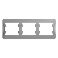 Glossa Алюминий Рамка 3-ая, горизонтальная Systeme Electric GSL000303